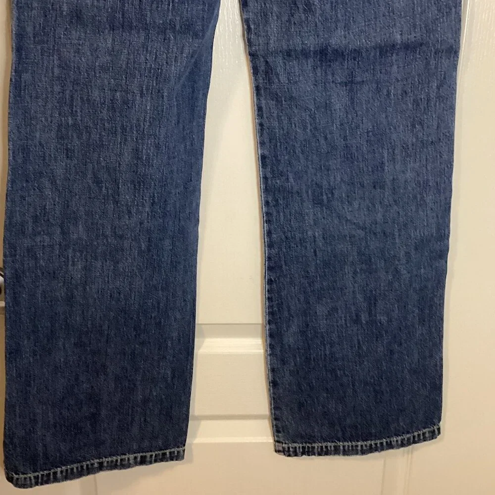 Old Navy Just Below The Waist Women's Wide Leg Denim Jeans Size 4 Draw String - Picture 6 of 8